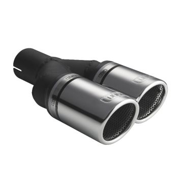 Univerzální koncovka tlumiče výfuku kulatá 90mm délka 225/205mm montážní průměr 50mm