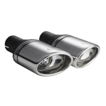 Univerzální koncovka tlumiče výfuku oválná 120×80mm délka 120mm montážní průměr 50mm