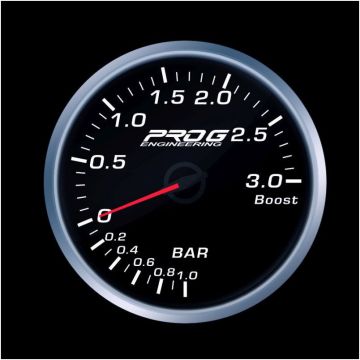 Wskaźnik Pro G Race Series 2 RS, doładowania Boost 3 Bar WHITE 60mm