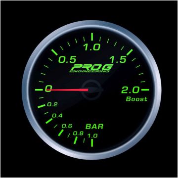 Wskaźnik Pro G Race Series RS, doładowania Boost 2 Bar GREEN 60mm