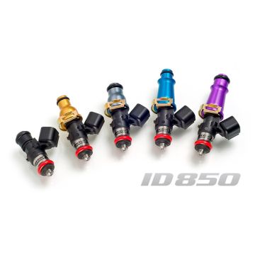 Zestaw 8 wtryskiwaczy paliwa Injector Dynamics 850cc/min, BMW 540i / 740i / Chevrolet LS1 LS6 / Camaro LT1 / LS1 93-01 / Corvette C5 LS1 LS6 / Mustang GT 5.0l 88-96 / GT 4.6l 97-04 / GT 4.6l 05-10 / GT 5.0l 11+ / 60mm / 14mm (purple)