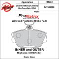Brzdové desky Wilwood 150-D0598K PM ProMatrix D598 Street Performance Racing Pads .69