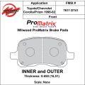 Brzdové desky Wilwood 150-D0741K PM ProMatrix D741 Street Performance Racing Pads .65