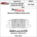 Brzdové desky Wilwood 150-D0996K PM ProMatrix D996 Street Performance Racing Pads .605