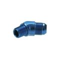 AN10 JIC Flare to 3/8 NPT 45' Straight Hose Fitting Adapter Modrá