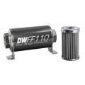 In-line fuel filter element and housing kit stainless steel 100 micron AN10 110mm Universal DW-8-03-110-100K