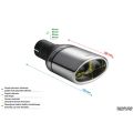 Univerzální koncovka tlumiče výfuku oválná 120×80mm délka 120mm montážní průměr 50mm