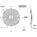 Axial fan SPAL 12V VA08-AP51/C-23A (350 MM)