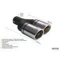 Univerzální koncovka tlumiče výfuku kulatá 70mm délka 200/180mm montážní průměr 45mm-2