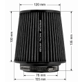 Vzduchový kuželový filtr FMIC.Pro délka 100mm montážní průměr 76mm černý-7