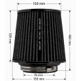 Vzduchový kuželový filtr FMIC.Pro délka 125mm montážní průměr 76mm Modrý-6