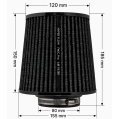 Kuželový vzduchový filtr FMIC.Pro délka 150mm montážní průměr 80mm černý-7