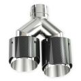 Sada dvojitých koncovek výfuku FMIC.Pro lesklý karbon průměr 102mm vstup 51mm-3