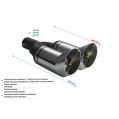 Univerzální koncovka tlumiče výfuku kulatá 80mm délka 260mm montážní průměr 50mm-2