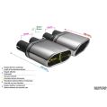 Univerzální koncovka tlumiče výfuku oválná 145×75mm délka 140mm montážní průměr 45mm-2