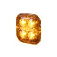Výstražné a poziční LED světlo Purelux Ultra Slim Square oranžovo / červené 60mm 12V 24V 8W-1