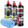 MENZERNA Sada lešticích past 1000 2500 3000 3x250ml mikrovláknová utěrka korekce laku-1