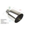 Univerzální koncovka tlumiče výfuku kulatá 100mm délka 120mm montážní průměr 55mm-2