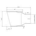 Univerzální koncovka tlumiče výfuku kulatá 115mm délka 120mm montážní průměr 70mm-2