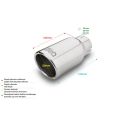 Univerzální koncovka tlumiče výfuku kulatá 80mm délka 120mm montážní průměr 50mm-2