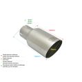 Univerzální koncovka tlumiče výfuku kulatá 90mm délka 120mm montážní průměr 55mm-2