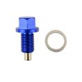 Magnetická zátka vypouštění oleje JRspec M12x1.5 Subaru Modrá-2