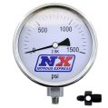 4 Inch Nitrous Pressure Gauge (Liquid Filled) with 4AN Adapter Nitrous Express NX 15541-1