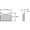 Brzdové desky Wilwood 150-30-7912K BP-30 7912 High-Temperature Racing Pads .49-2