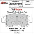 Brzdové desky Wilwood 150-D0476K PM ProMatrix D476 Street Performance Racing Pads .67-2
