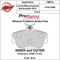 Brzdové desky Wilwood 150-D0598K PM ProMatrix D598 Street Performance Racing Pads .69-2