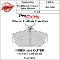 Brzdové desky Wilwood 150-D0601K PM ProMatrix D601 Street Performance Racing Pads .69-2