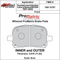 Brzdové desky Wilwood 150-D0707K PM ProMatrix D707 Street Performance Racing Pads .67-2