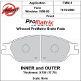 Brzdové desky Wilwood 150-D0803K PM ProMatrix D803 Street Performance Racing Pads .70-2