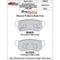 Brzdové desky Wilwood 150-D0813K PM ProMatrix D813 Street Performance Racing Pads .59-2