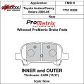 Brzdové desky Wilwood 150-D0828K PM ProMatrix D828 Street Performance Racing Pads .605-2
