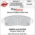 Brzdové desky Wilwood 150-D0883K PM ProMatrix D883 Street Performance Racing Pads .69-2