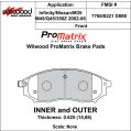 Brzdové desky Wilwood 150-D0888K PM ProMatrix D888 Street Performance Racing Pads .625-2