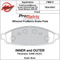 Brzdové desky Wilwood 150-D0931K PM ProMatrix D931 Street Performance Racing Pads .65-2