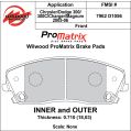Brzdové desky Wilwood 150-D1056K PM ProMatrix D1056 Street Performance Racing Pads .71-2