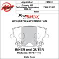 Brzdové desky Wilwood 150-D1057K PM ProMatrix D1057 Street Performance Racing Pads .675-2