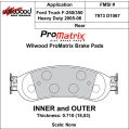 Brzdové desky Wilwood 150-D1067K PM ProMatrix D1067 Street Performance Racing Pads .71-2