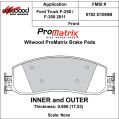 Brzdové desky Wilwood 150-D1069BK PM ProMatrix D1069B Street Performance Racing Pads .69-2