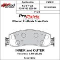 Brzdové desky Wilwood 150-D1069K PM ProMatrix D1069 Street Performance Racing Pads .81-2
