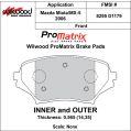 Brzdové desky Wilwood 150-D1179K PM ProMatrix D1179 Street Performance Racing Pads .565-2