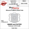 Brzdové desky Wilwood 150-D1185AK PM ProMatrix D1185A Street Performance Racing Pads .57-2