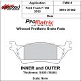 Brzdové desky Wilwood 150-D1602K PM ProMatrix D1602 Street Performance Racing Pads .655-2