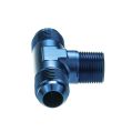 1/4 NPT to AN6 JIC Flare T-PIECE Tree Fuel Oil Adapter Modrá-2