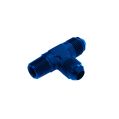 1/4 NPT to AN6 JIC Flare T-PIECE Tree Fuel Oil Adapter Modrá-2