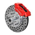 Wilwood 140-11018 Forged Dynalite Pro Series Přední Brzdová Sada Vrtaná Červená 11.00 Ford Mustang 1984-1993-1