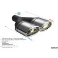 Univerzální koncovka tlumiče výfuku oválná 120×80mm délka 250mm montážní průměr 50mm-2
